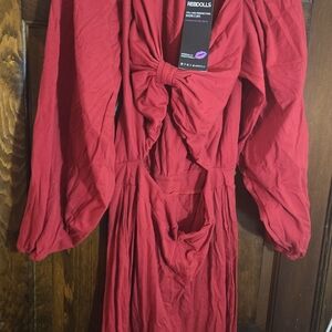 Rebdolls Bold Red Long Sleeve Dress